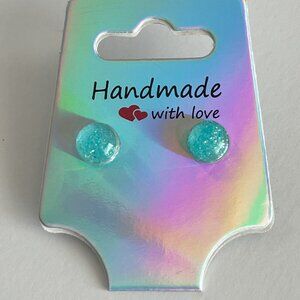 Ice-Blue Dichroic Post Earrings